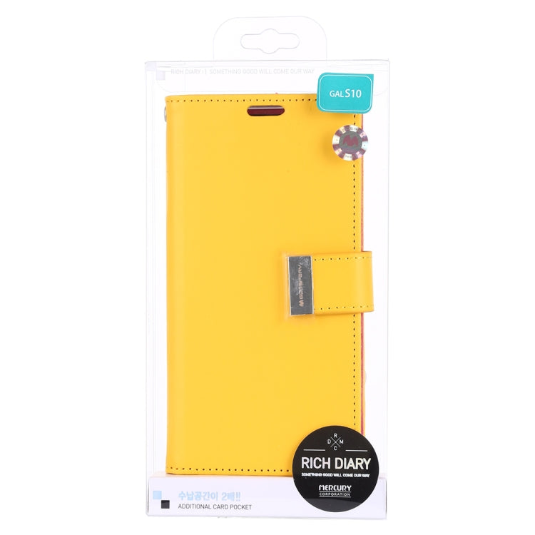GOOSPERY RICH DIARY PU + TPU Crazy Horse Texture Horizontal Flip Leather Case for Galaxy S10, with Card Slots & Wallet & Photo frame