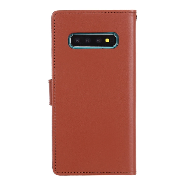 GOOSPERY RICH DIARY PU + TPU Crazy Horse Texture Horizontal Flip Leather Case for Galaxy S10, with Card Slots & Wallet & Photo frame