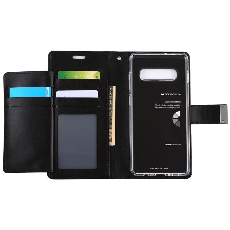GOOSPERY RICH DIARY PU + TPU Crazy Horse Texture Horizontal Flip Leather Case for Galaxy S10+, with Card Slots & Wallet & Photo frame