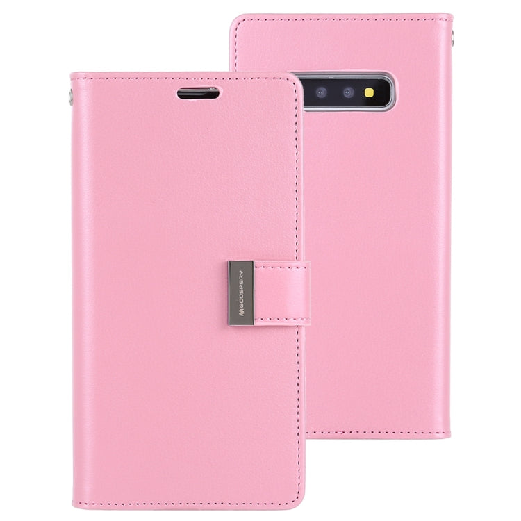 GOOSPERY RICH DIARY PU + TPU Crazy Horse Texture Horizontal Flip Leather Case for Galaxy S10+, with Card Slots & Wallet & Photo frame