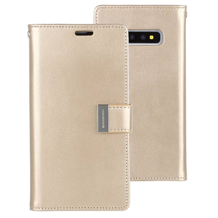 GOOSPERY RICH DIARY PU + TPU Crazy Horse Texture Horizontal Flip Leather Case for Galaxy S10+, with Card Slots & Wallet & Photo frame