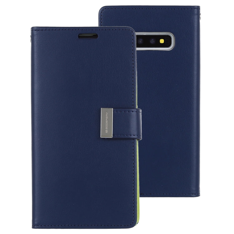 GOOSPERY RICH DIARY PU + TPU Crazy Horse Texture Horizontal Flip Leather Case for Galaxy S10+, with Card Slots & Wallet & Photo frame