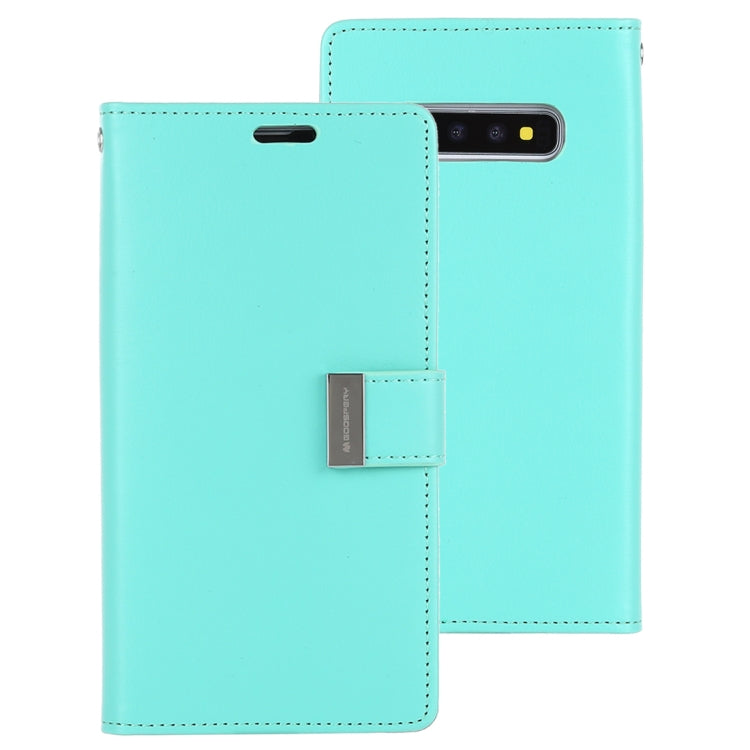 GOOSPERY RICH DIARY PU + TPU Crazy Horse Texture Horizontal Flip Leather Case for Galaxy S10+, with Card Slots & Wallet & Photo frame