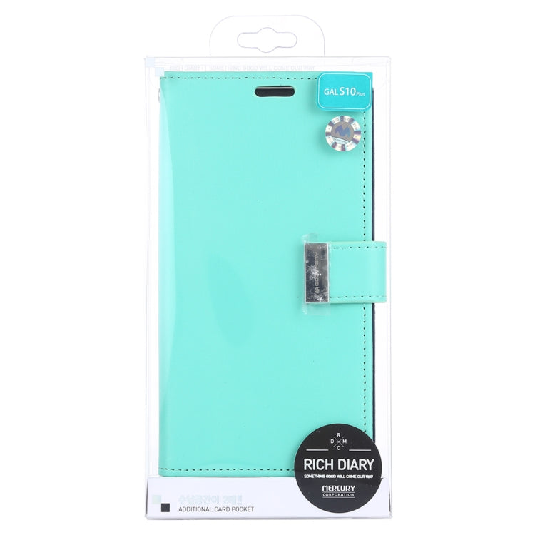 GOOSPERY RICH DIARY PU + TPU Crazy Horse Texture Horizontal Flip Leather Case for Galaxy S10+, with Card Slots & Wallet & Photo frame