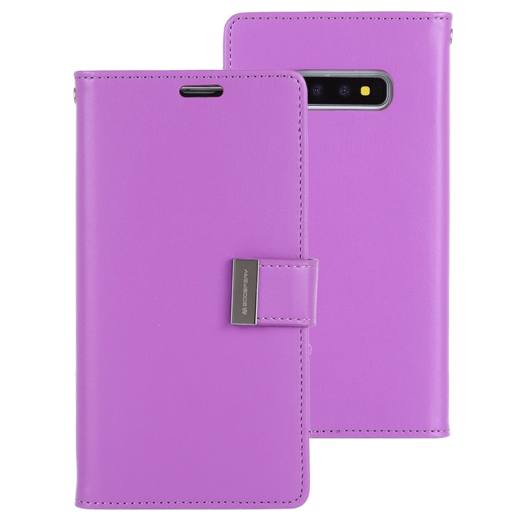 GOOSPERY RICH DIARY PU + TPU Crazy Horse Texture Horizontal Flip Leather Case for Galaxy S10+, with Card Slots & Wallet & Photo frame