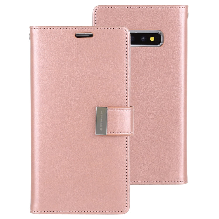 GOOSPERY RICH DIARY PU + TPU Crazy Horse Texture Horizontal Flip Leather Case for Galaxy S10+, with Card Slots & Wallet & Photo frame