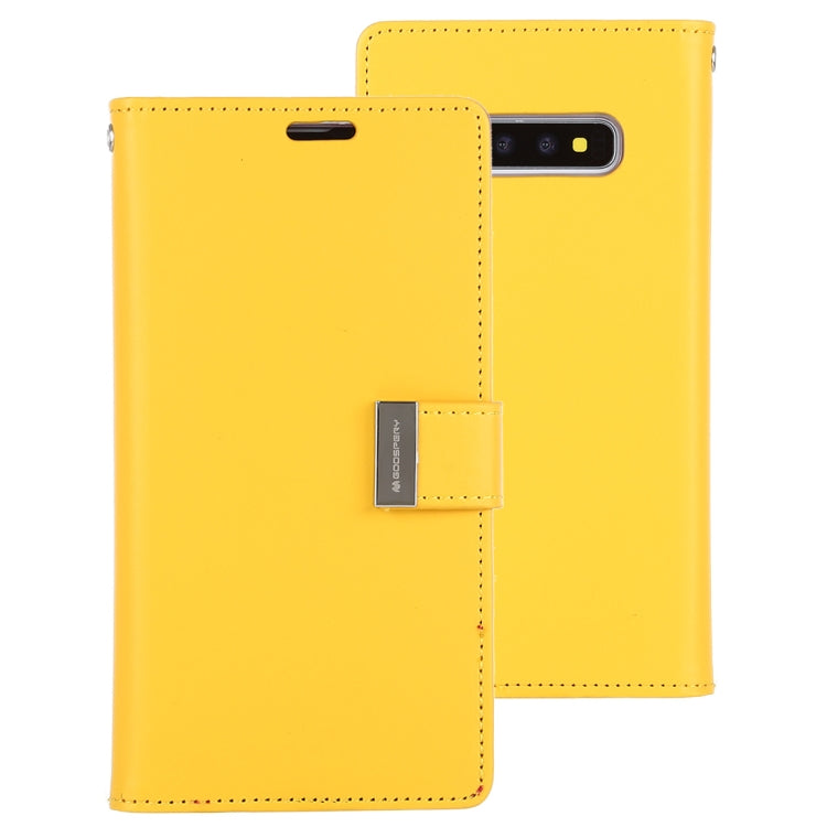GOOSPERY RICH DIARY PU + TPU Crazy Horse Texture Horizontal Flip Leather Case for Galaxy S10+, with Card Slots & Wallet & Photo frame
