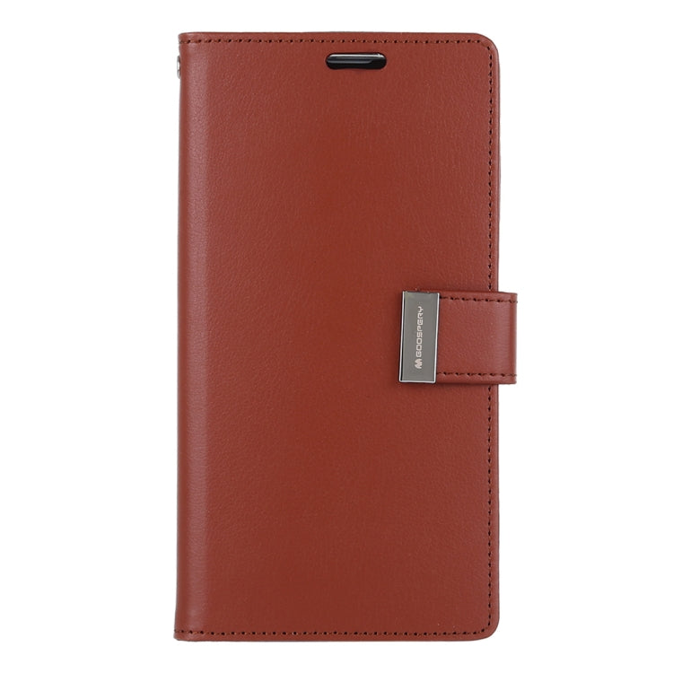 GOOSPERY RICH DIARY PU + TPU Crazy Horse Texture Horizontal Flip Leather Case for Galaxy S10+, with Card Slots & Wallet & Photo frame