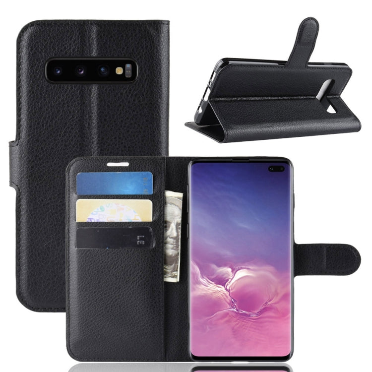 Litchi Texture Horizontal Flip Leather Case For Galaxy S10+ ,With Holder & Wallet & Card Slots