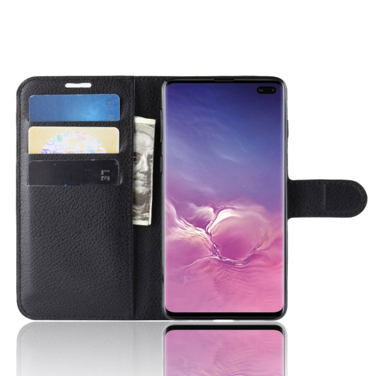 Litchi Texture Horizontal Flip Leather Case For Galaxy S10+ ,With Holder & Wallet & Card Slots