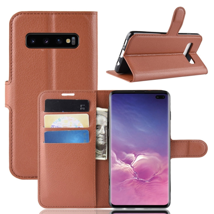 Litchi Texture Horizontal Flip Leather Case For Galaxy S10+ ,With Holder & Wallet & Card Slots
