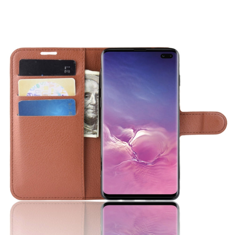 Litchi Texture Horizontal Flip Leather Case For Galaxy S10+ ,With Holder & Wallet & Card Slots