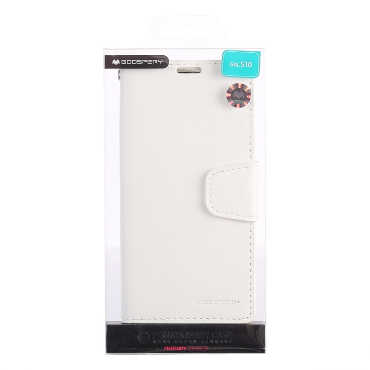 GOOSPERY SONATA DIARY Horizontal Flip Leather Case for Galaxy S10, with Holder & Card Slots & Wallet