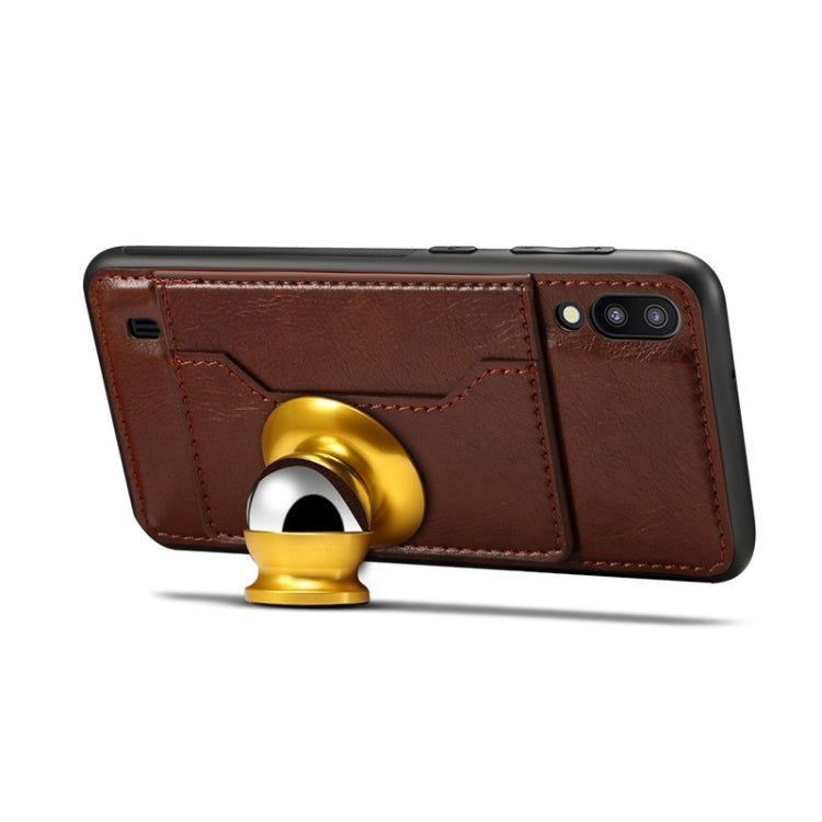 Dibase Crazy Horse Texture PU Leather Case for Galaxy M10, with Holder & Card Slot