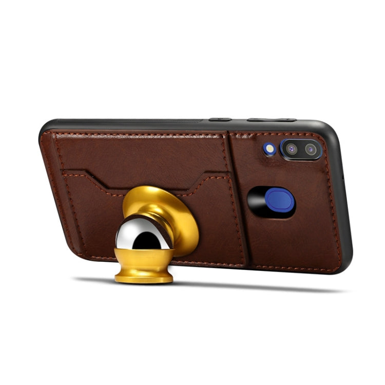 Dibase Crazy Horse Texture PU Leather Case for Galaxy M20, with Holder & Card Slot
