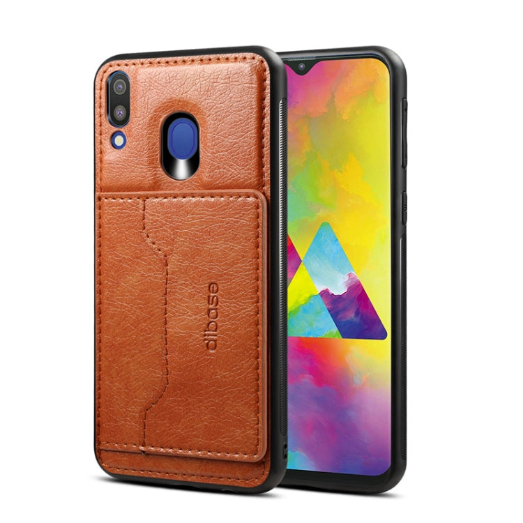 Dibase Crazy Horse Texture PU Leather Case for Galaxy M20, with Holder & Card Slot