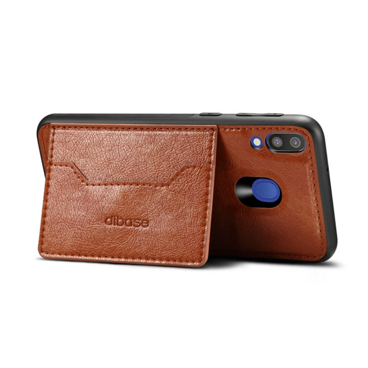 Dibase Crazy Horse Texture PU Leather Case for Galaxy M20, with Holder & Card Slot