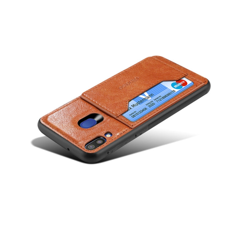 Dibase Crazy Horse Texture PU Leather Case for Galaxy M20, with Holder & Card Slot