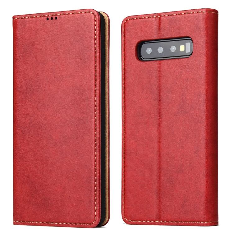 Horizontal Flip PU Leather Case for Galaxy S10+, with Holder & Card Slot & Wallet