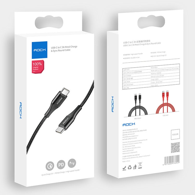 ROCK 1m USB-C / Type-C to USB Metal Weave Style Fast Charging Data Cable