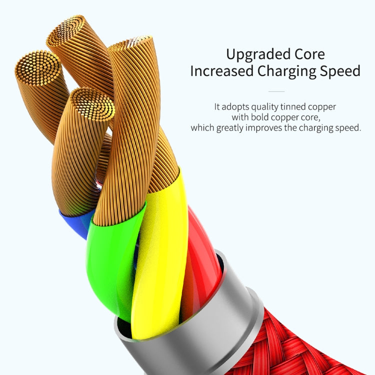 ROCK 1m USB-C / Type-C to USB Metal Weave Style Fast Charging Data Cable