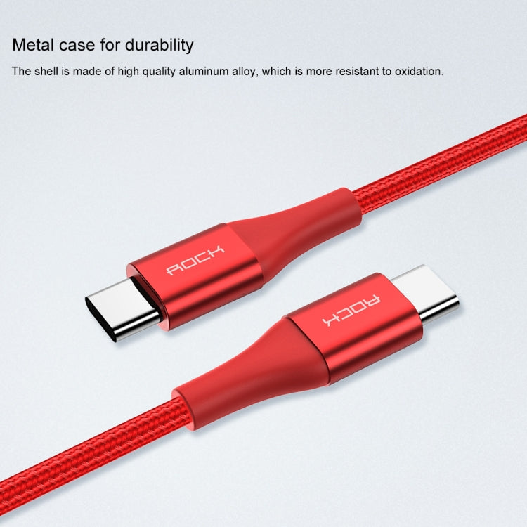 ROCK 1m USB-C / Type-C to USB Metal Weave Style Fast Charging Data Cable