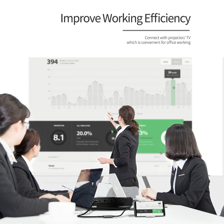 ROCK USB-C / Type-C to HDMI Female Transfer Cable Converter(Grey)