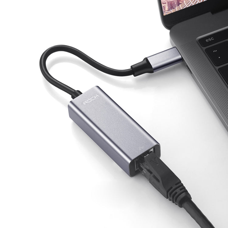 ROCK USB-C / Type-C to RJ45 Transfer Cable Converter(Grey)