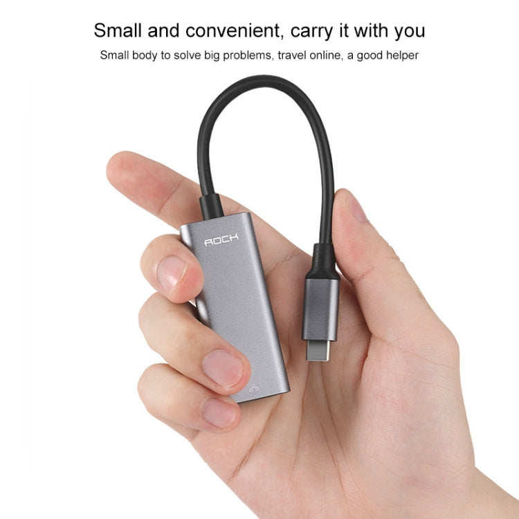 ROCK USB-C / Type-C to RJ45 Transfer Cable Converter(Grey)