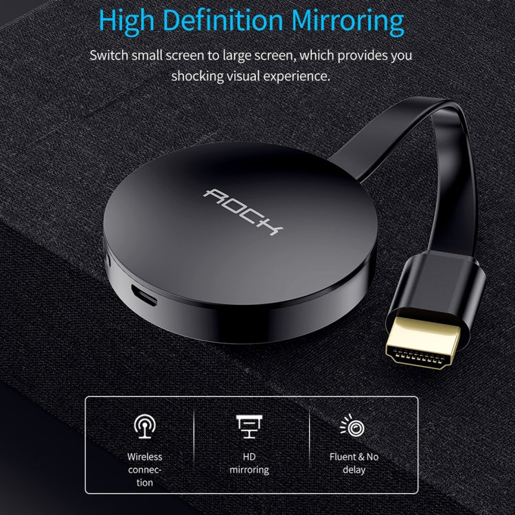 ROCK Wifi Display Dongle with HDMI Port(Black)