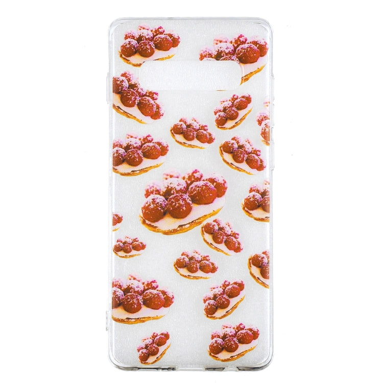 Strawberry Pie Pattern Transparent TPU Protective Case for Galaxy S10