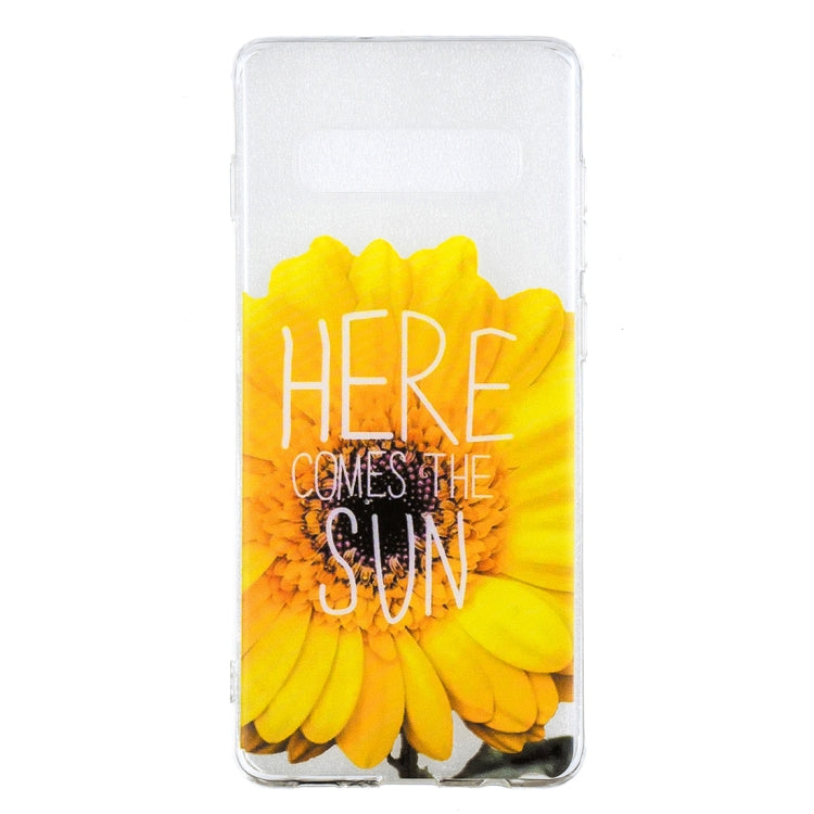 Sunflower Pattern Transparent TPU Protective Case for Galaxy S10