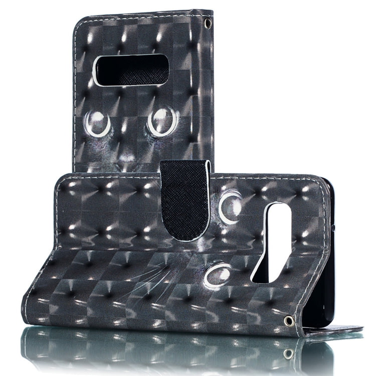 3D Black Eyes Pattern Horizontal Flip PU Leather Case for Galaxy S10, with Holder & Card Slots & Wallet & Photo Frame