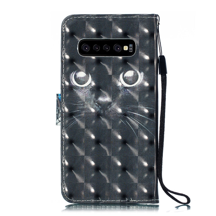 3D Black Eyes Pattern Horizontal Flip PU Leather Case for Galaxy S10, with Holder & Card Slots & Wallet & Photo Frame