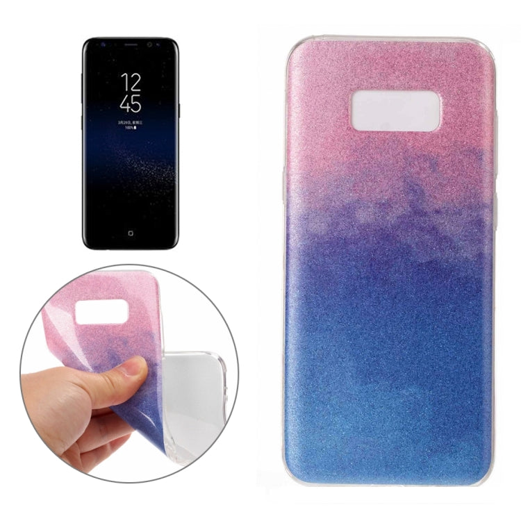 For Galaxy S8 + / G955 Glitter Powder Protective Back Cover Soft Case
