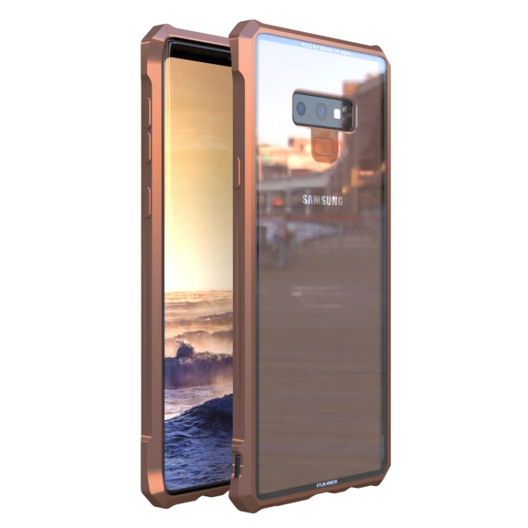 Buckle Series Metal Frame + Tempered Glass Cover Case for Galaxy Note9