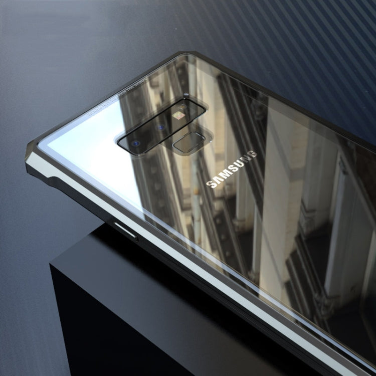 Buckle Series Metal Frame + Tempered Glass Cover Case for Galaxy Note9