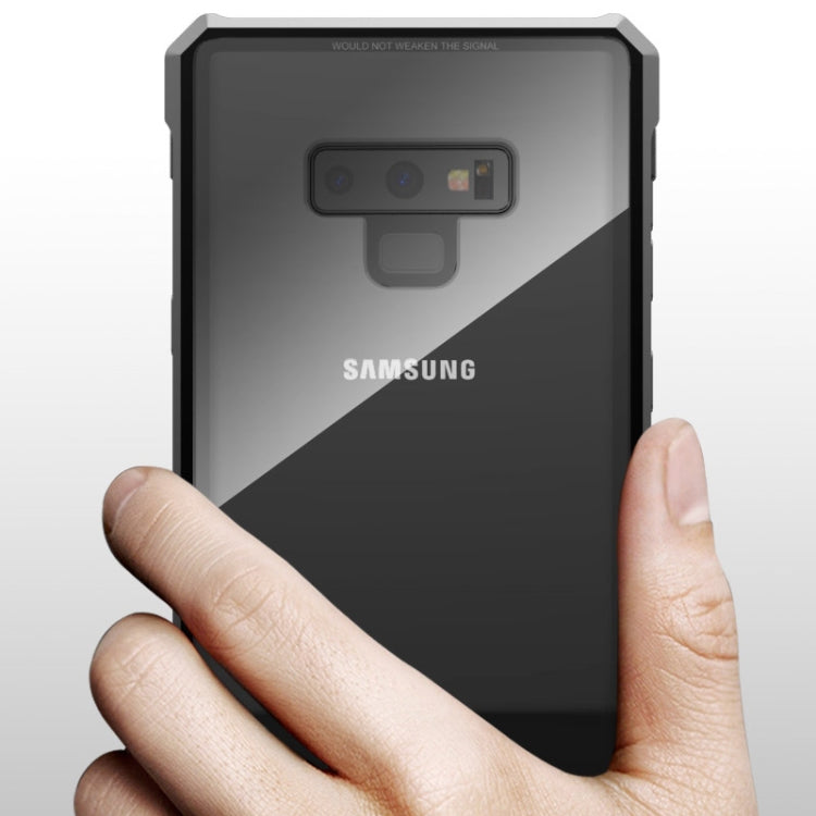 Buckle Series Metal Frame + Tempered Glass Cover Case for Galaxy Note9