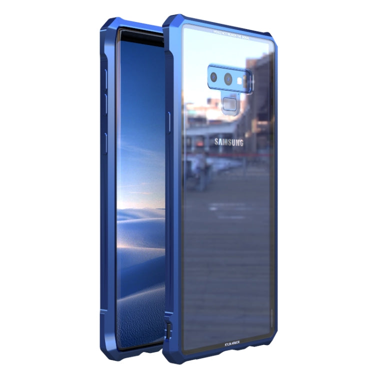 Buckle Series Metal Frame + Tempered Glass Cover Case for Galaxy Note9