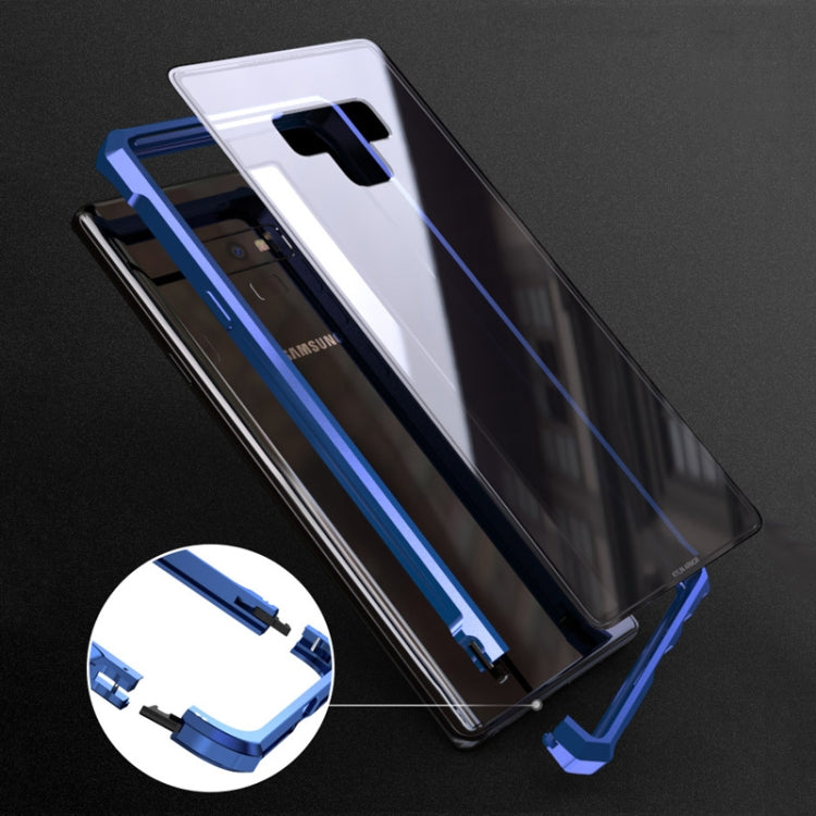 Buckle Series Metal Frame + Tempered Glass Cover Case for Galaxy Note9