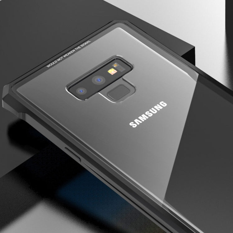 Buckle Series Metal Frame + Tempered Glass Cover Case for Galaxy Note9
