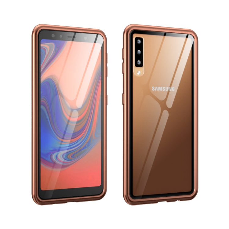 Arc Series Metal Frame + Tempered Glass Cover Case for Galaxy A7 (2018)