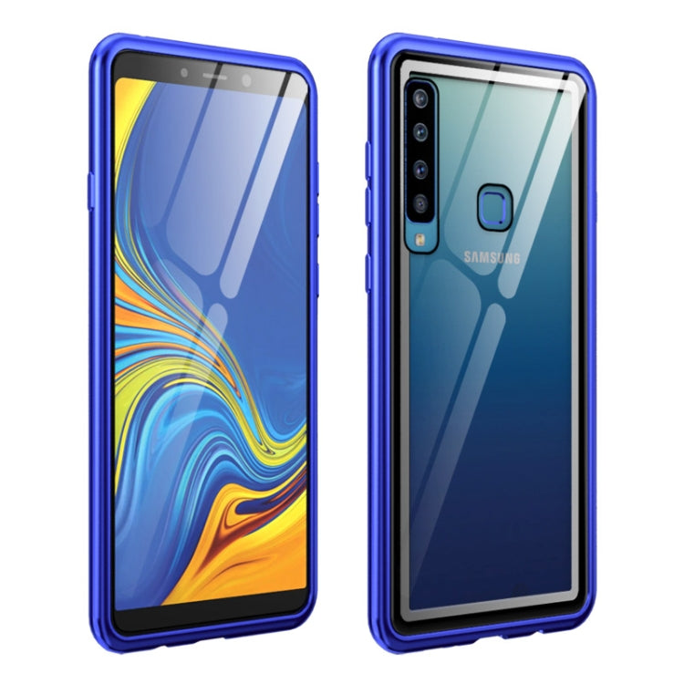 Arc Series Metal Frame + Tempered Glass Cover Case for Galaxy A9 (2018) / A9s (Blue)