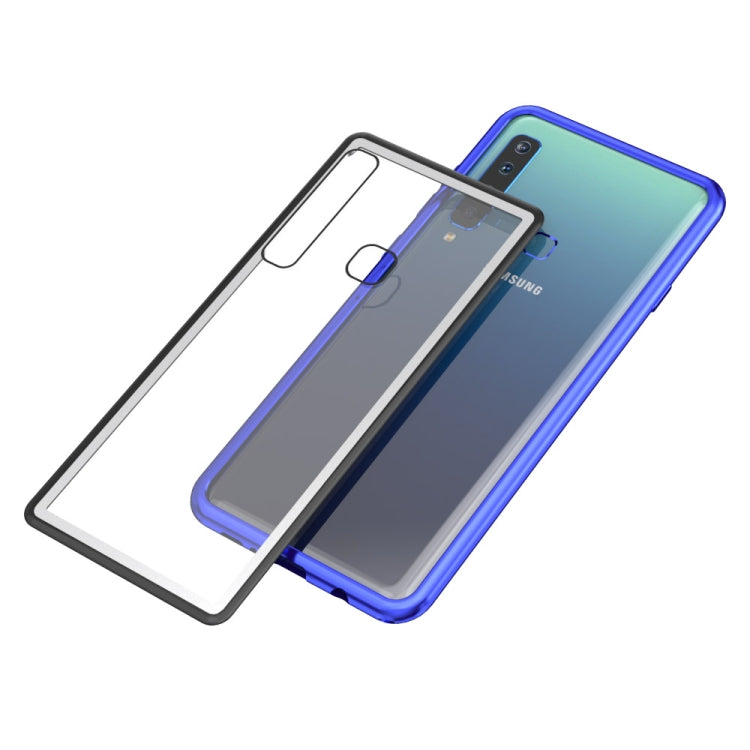 Arc Series Metal Frame + Tempered Glass Cover Case for Galaxy A9 (2018) / A9s (Blue)