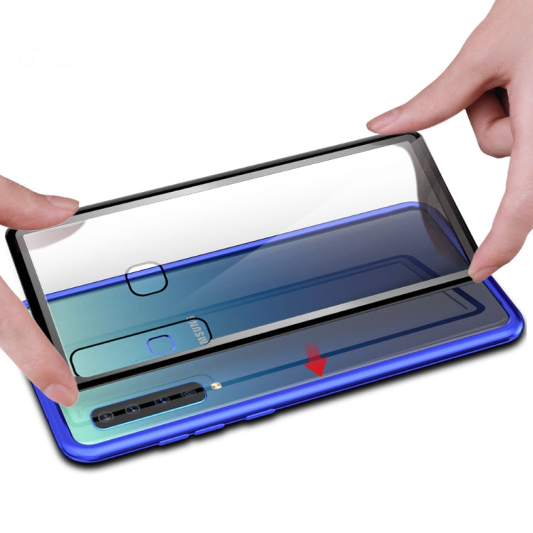 Arc Series Metal Frame + Tempered Glass Cover Case for Galaxy A9 (2018) / A9s (Blue)