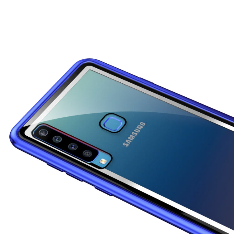 Arc Series Metal Frame + Tempered Glass Cover Case for Galaxy A9 (2018) / A9s (Blue)