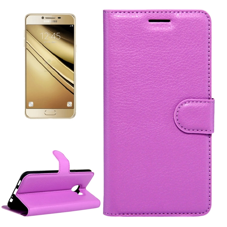 For Galaxy C5 / C500 Litchi Texture Horizontal Flip Leather Case with Magnetic Buckle & Holder & Card Slots & Wallet