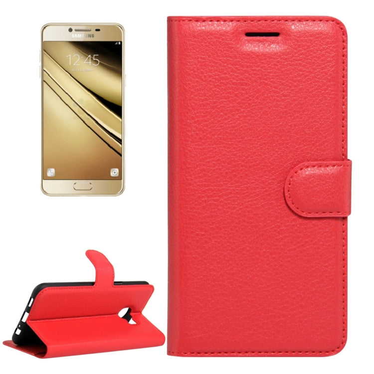 For Galaxy C5 / C500 Litchi Texture Horizontal Flip Leather Case with Magnetic Buckle & Holder & Card Slots & Wallet