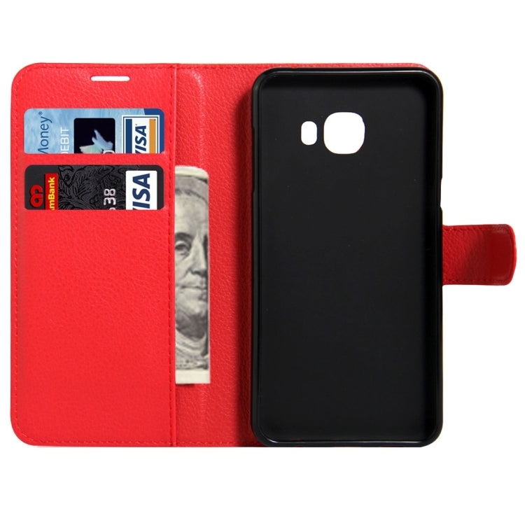 For Galaxy C5 / C500 Litchi Texture Horizontal Flip Leather Case with Magnetic Buckle & Holder & Card Slots & Wallet