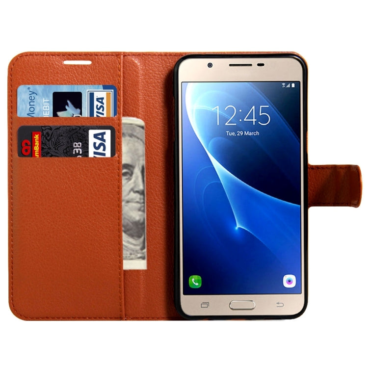 For Galaxy C5 / C500 Litchi Texture Horizontal Flip Leather Case with Magnetic Buckle & Holder & Card Slots & Wallet